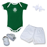 Kit Luxo Body Verde Palmeiras Com Tênis, Shorts/Calça e Laço