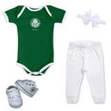 Kit Luxo Body Verde Palmeiras Com Tênis, Shorts/Calça e Laço