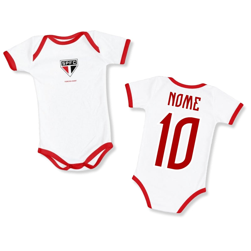 Body Branco Bebê Oficial São Paulo – Personalizado com Nome e Número