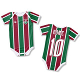 Body Bebê Oficial Proteção UV Listrado Fluminense – Personalizado com Nome e Número