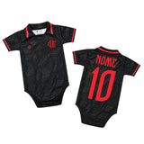 Body Bebê Oficial Proteção Premium Preto e Vermelho Flamengo – Personalizado com Nome e Número
