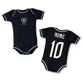 Kit Luxo Body Bebê Preto Botafogo Menina – Saia, Tênis e Laço