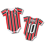Body Bebê Oficial Proteção UV Listrado São Paulo – Personalizado com Nome e Número