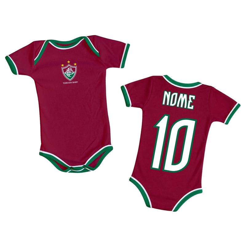 Body Bebê Vermelho Fluminense – Personalizado com Nome e Número
