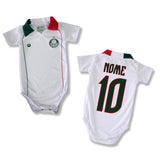 Body Bebê Oficial Proteção UV Branco Gola Verde e Vermelha Palmeiras – Personalizado com Nome e Número
