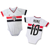 Body Bebê Oficial Proteção UV Premium Branco São Paulo – Personalizado com Nome e Número