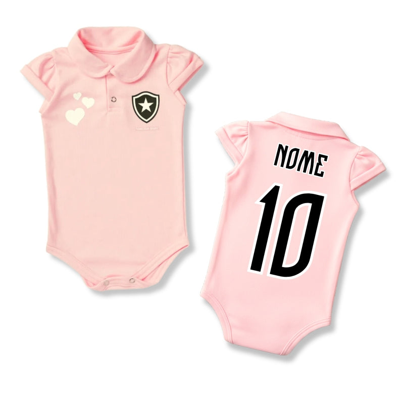 Body Bebê Rosa Botafogo – Personalizado com Nome e Número