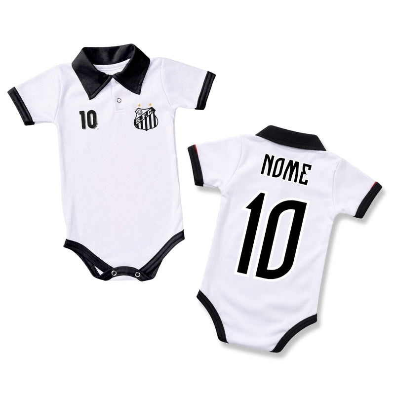 Body Polo Bebê Oficial Santos – Personalizado com Nome e Número