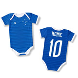 Body Bebê Oficial Proteção UV Cruzeiro Azul – Personalizado com Nome e Número