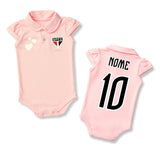 Body Bebê Rosa Oficial São Paulo – Personalizado com Nome e Número