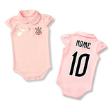 Body Bebê Rosa Corinthians – Personalizado com Nome e Número