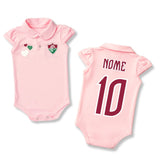 Kit Luxo Body Bebê Rosa Fluminense Menina – Saia, Tênis e Laço