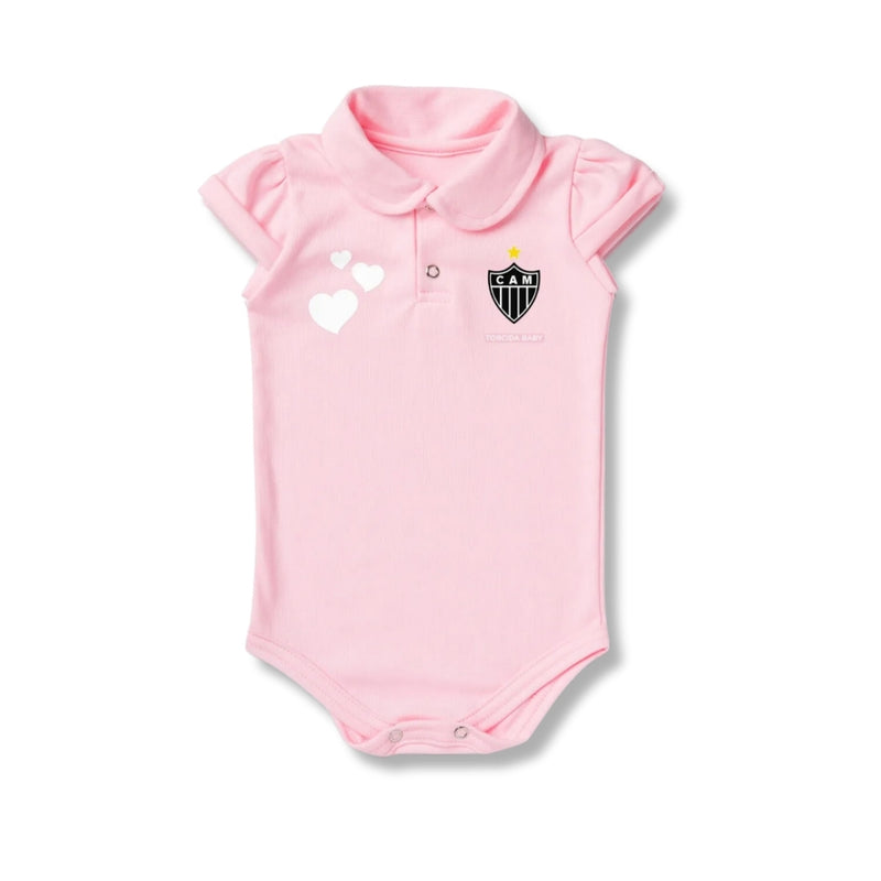 Body Bebê Rosa Oficial Atlético Mineiro – Personalizado com Nome e Número