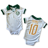 Body Bebê Oficial Proteção UV Branco e Verde Palmeiras – Personalizado com Nome e Número