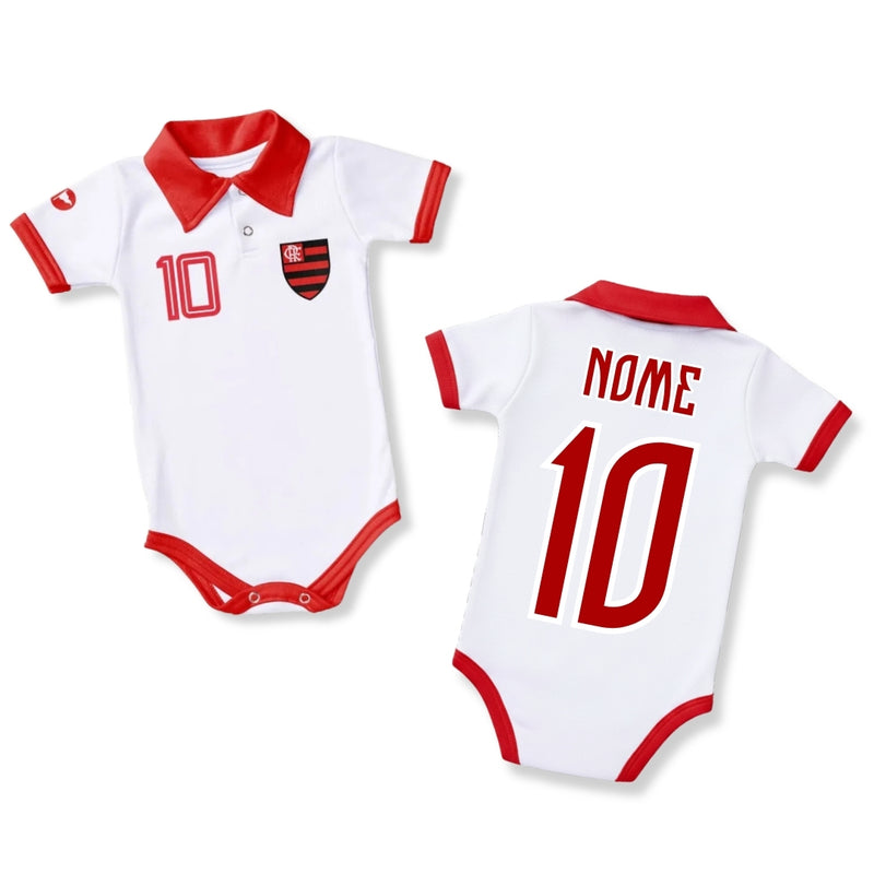 Body Polo Bebê Oficial Flamengo – Personalizado com Nome e Número