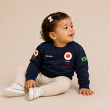 Blusa Moletom Infantil Bebê Gola Careca Marinho Tema SAMU 192 Personalizado com Nome
