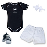 Kit Luxo Body Preto Vasco Com Tênis, Shorts/Calça e Laço