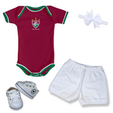 Kit Luxo Body Vermelho Fluminense Com Shorts/Calça, Calça e Laço