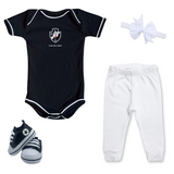 Kit Luxo Body Preto Vasco Com Tênis, Shorts/Calça e Laço