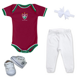 Kit Luxo Body Vermelho Fluminense Com Shorts/Calça, Calça e Laço