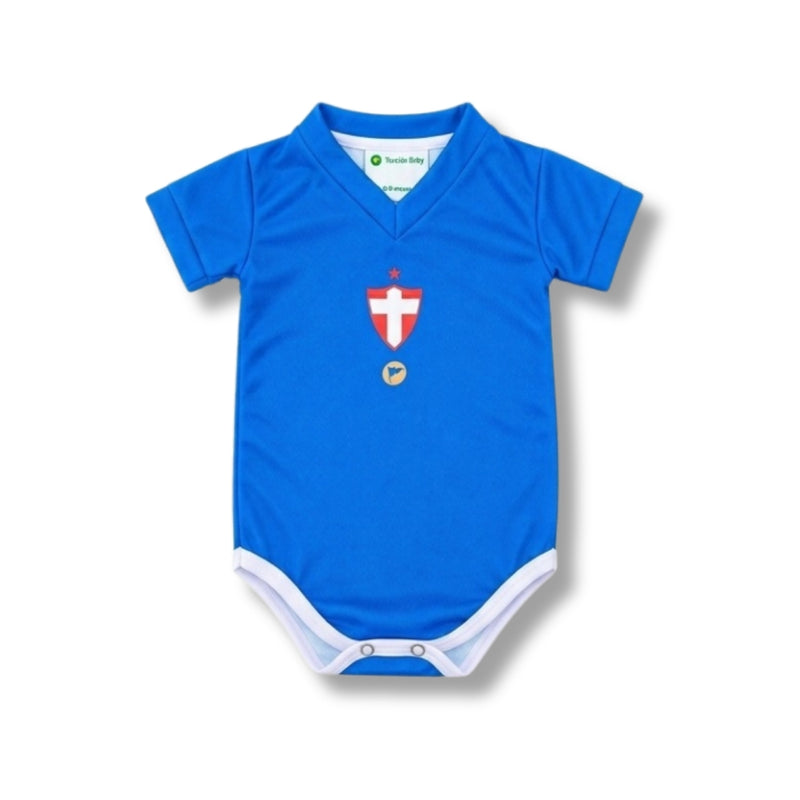 Body Bebê Oficial Proteção UV Azul Palmeiras – Personalizado com Nome e Número