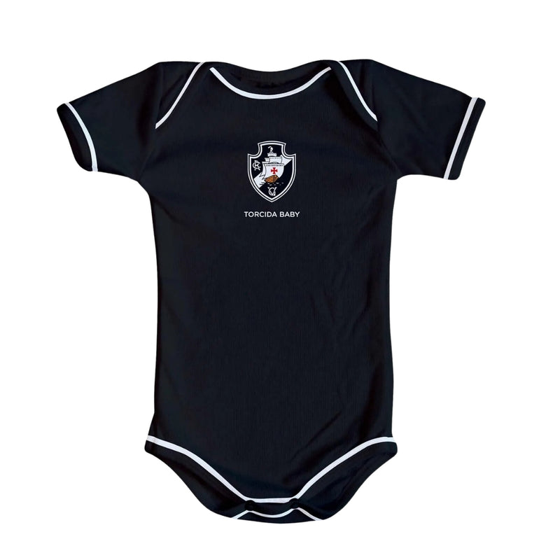 Body Bebê Preto Vasco – Personalizado com Nome e Número