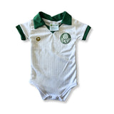 Body Bebê Oficial Proteção UV Branco e Verde Palmeiras – Personalizado com Nome e Número