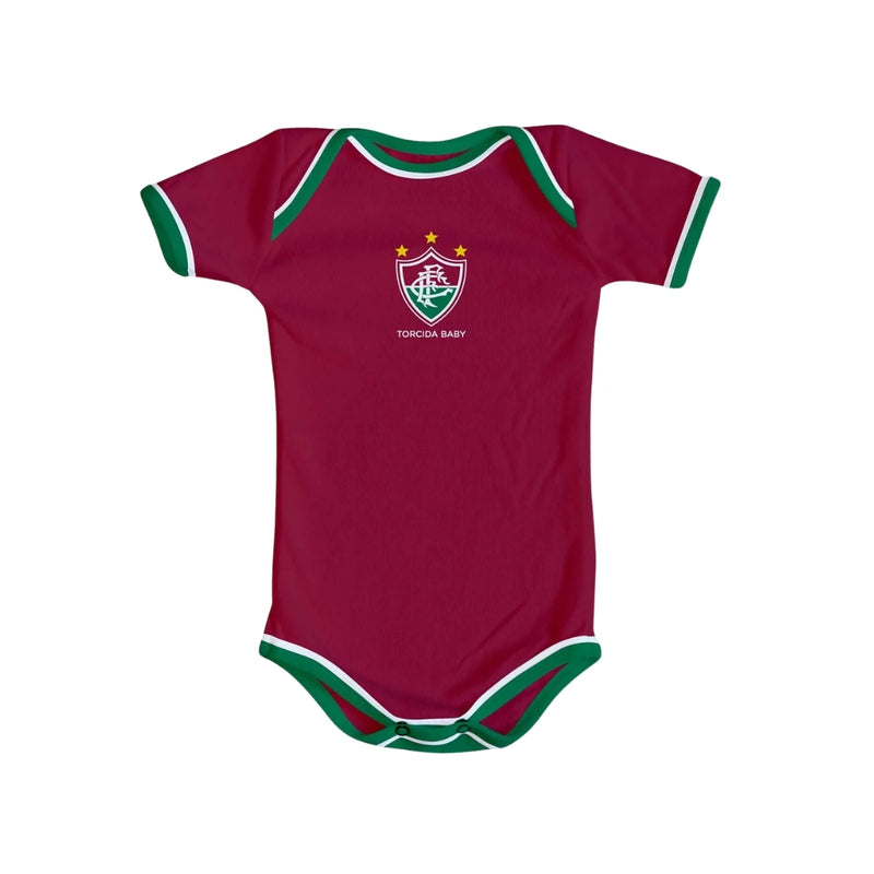 Body Bebê Vermelho Fluminense – Personalizado com Nome e Número