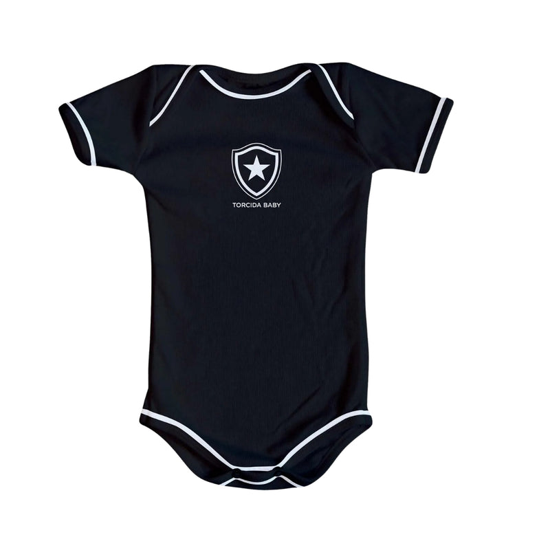 Body Bebê Preto Botafogo – Personalizado com Nome e Número