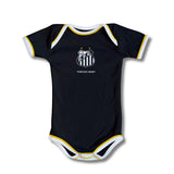 Body Bebê Preto Oficial Santos  – Personalizado com Nome e Número