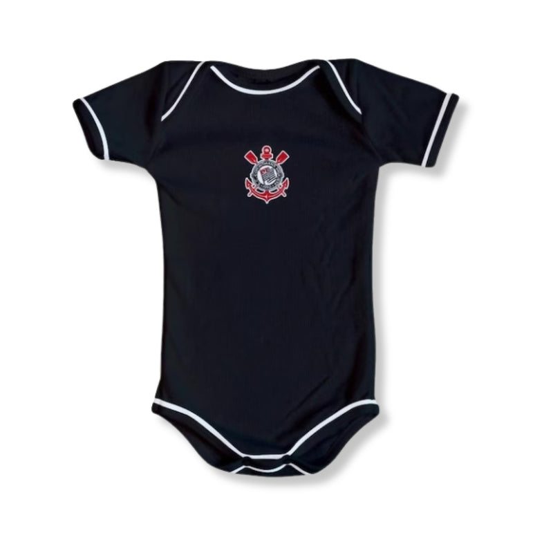 Body Bebê Preto Corinthians – Personalizado com Nome e Número