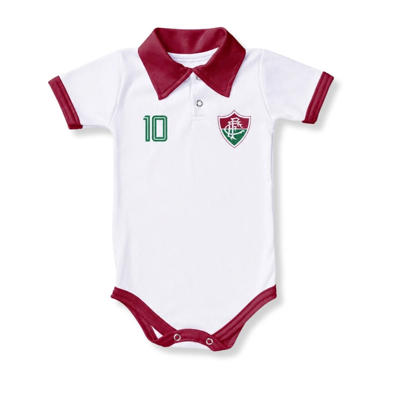 Body Polo Bebê Oficial Fluminense – Personalizado com Nome e Número