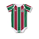 Body Bebê Oficial Proteção UV Listrado Fluminense – Personalizado com Nome e Número