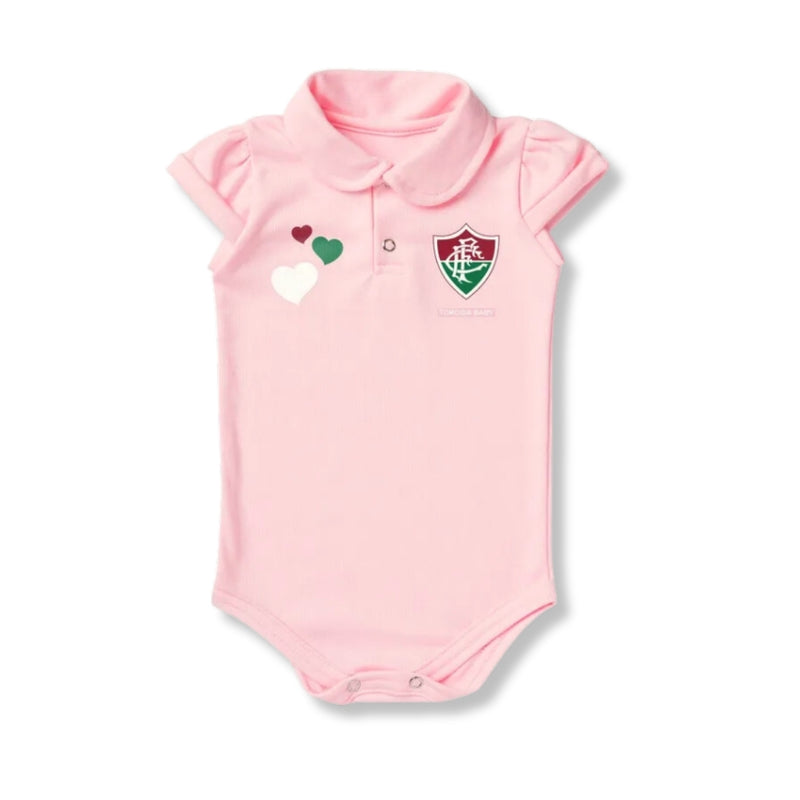 Body Bebê Rosa Fluminense – Personalizado com Nome e Número