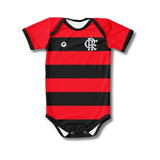 Body Bebê Oficial Proteção UV Listrado Flamengo – Personalizado com Nome e Número