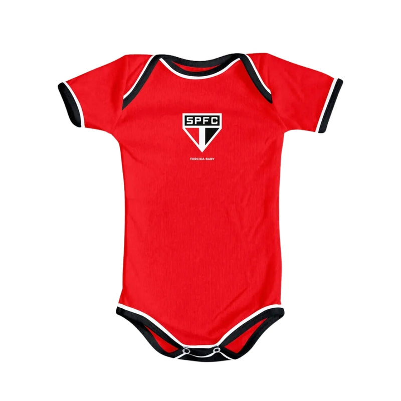Body Bebê Vermelho Oficial São Paulo – Personalizado com Nome e Número