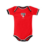 Body Bebê Vermelho Oficial São Paulo – Personalizado com Nome e Número