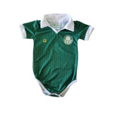 Body Bebê Oficial Proteção UV Verde Palmeiras – Personalizado com Nome e Número