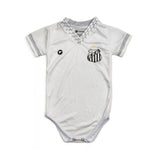 Body Bebê Oficial Proteção UV Premium Santos Branco e Cinza – Personalizado com Nome e Número