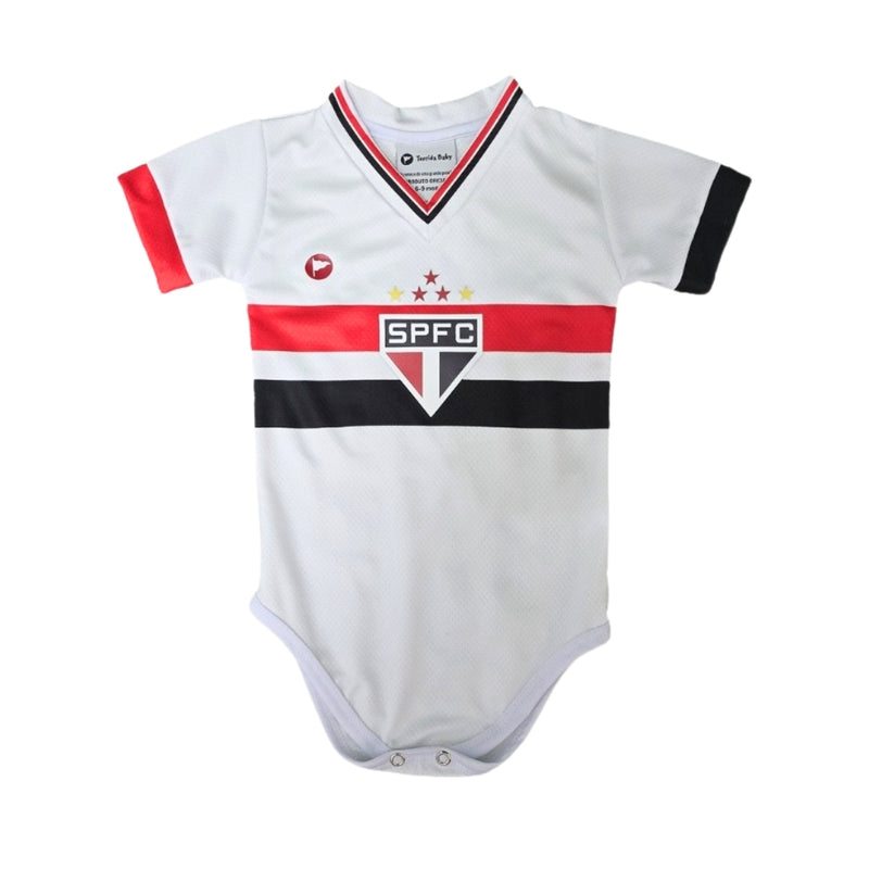 Body Bebê Oficial Proteção UV Premium Branco São Paulo – Personalizado com Nome e Número