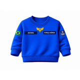 Blusa Moletom Infantil Bebê Gola Careca Azul Tema Força Aérea Brasileira FAB Personalizado com Nome