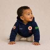 Blusa Moletom Infantil Bebê Com Capuz Marinho Tema SAMU 192 Personalizado com Nome
