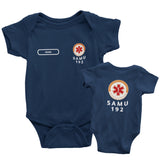 Body Bebê Azul Marinho do SAMU 192 Personalizado com Nome