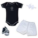 Kit Luxo Body Preto Atlético MG Com Shorts/Calça, Tênis e Laço