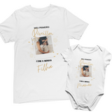 Conjunto Camiseta e Body de Bebê - Primeiro Réveillon com a Mamãe