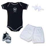 Kit Luxo Body Preto Botafogo Com Shorts, Shorts/Calça e Laço