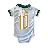 Body Bebê Oficial Proteção UV Branco e Verde Palmeiras – Personalizado com Nome e Número