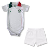 Body Bebê Oficial Proteção UV Branco Gola Verde e Vermelha Palmeiras – Personalizado com Nome e Número