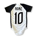Body Bebê Oficial Proteção UV Premium Branco e Preto Corinthians – Personalizado com Nome e Número