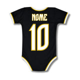 Body Bebê Preto Oficial Santos  – Personalizado com Nome e Número